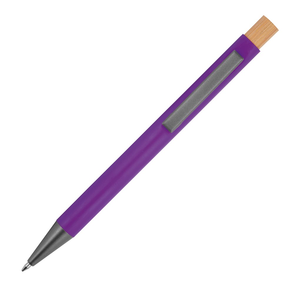 Pen van gerecycled aluminium met bamboe drukker