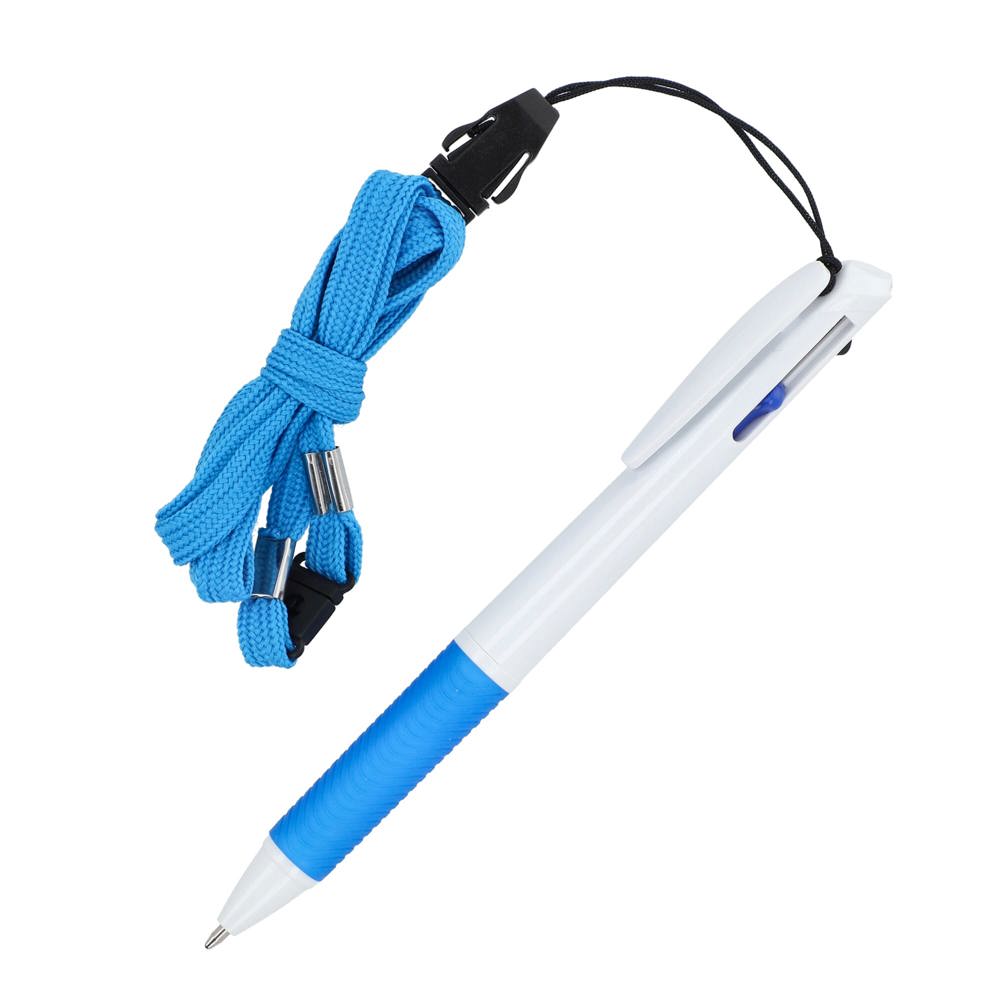 3-kleuren met met grip en keycord - voor bedrijven en relatiegeschenken - Wit / Blauw