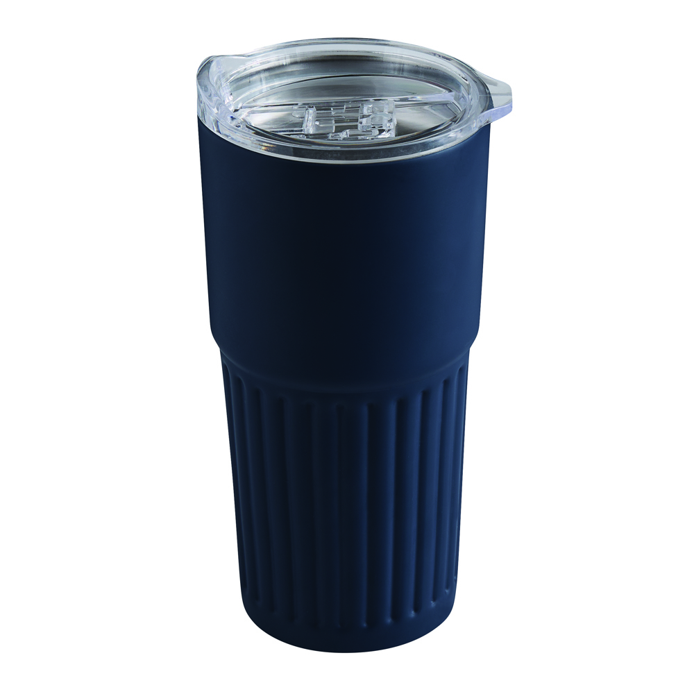 WAVE LINE - Vacuüm drinkbeker - met logo of onbedrukt bestellen - Marineblauw