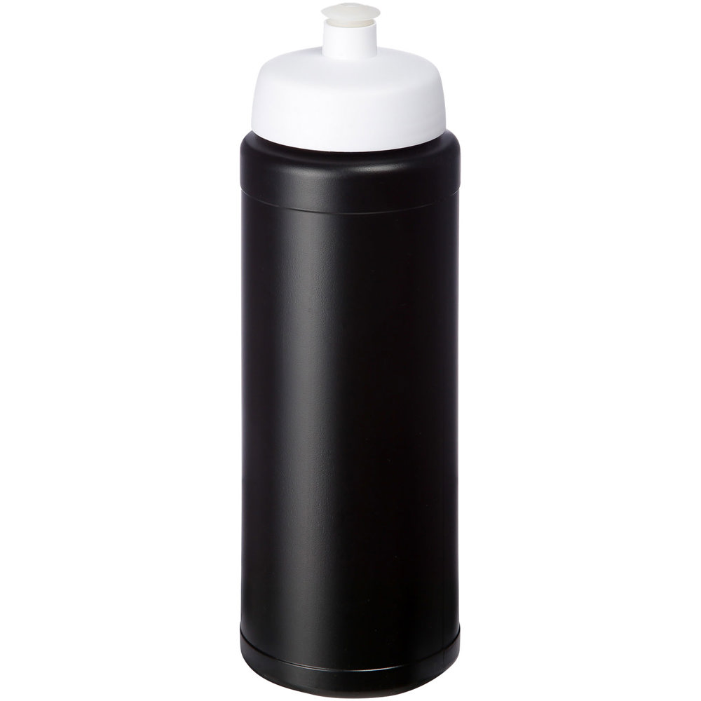 Baseline® Plus grip 750 ml sportfles met sportdeksel - bedrukt of onbedrukt verkrijgbaar - Zwart, Wit