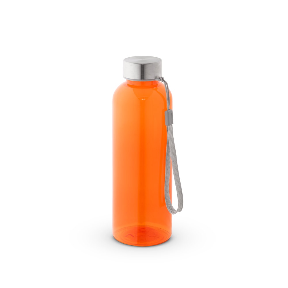 ENDERS M. Gerecycled PET (100% rPET) fles met glanzende doorschijnende afwerking 600 mL - bedrukt of onbedrukt - Oranje
