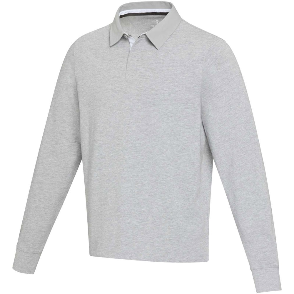 Clyde unisex organic rugbypolo sweatshirt - bedrukt of onbedrukt verkrijgbaar - Gemêleerd grijs