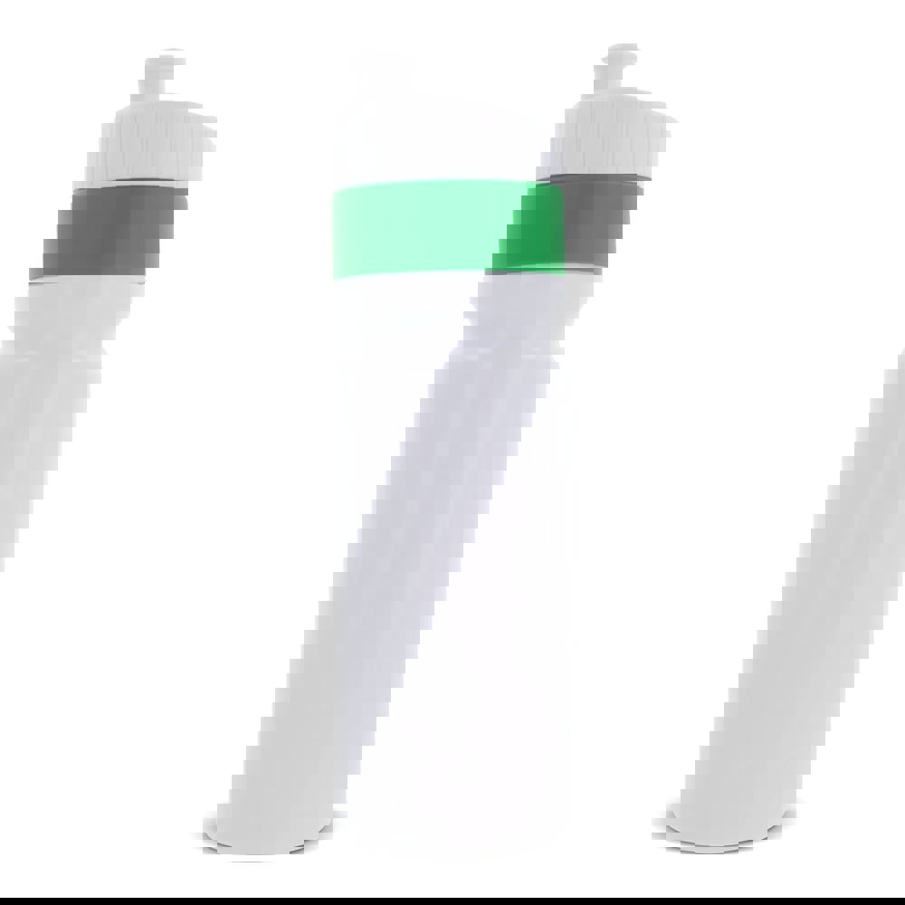 Sport bidon met rand 750ml - voor bedrijven en relatiegeschenken - Wit / Groen