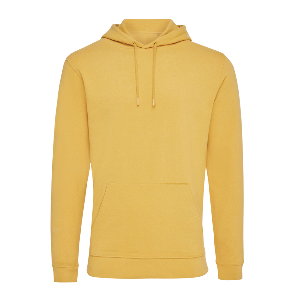 IQONIQ Jasper gerecycled katoen hoodie - kopen of bedrukken - ochre yellow (± PMS 14-1041 TCX)