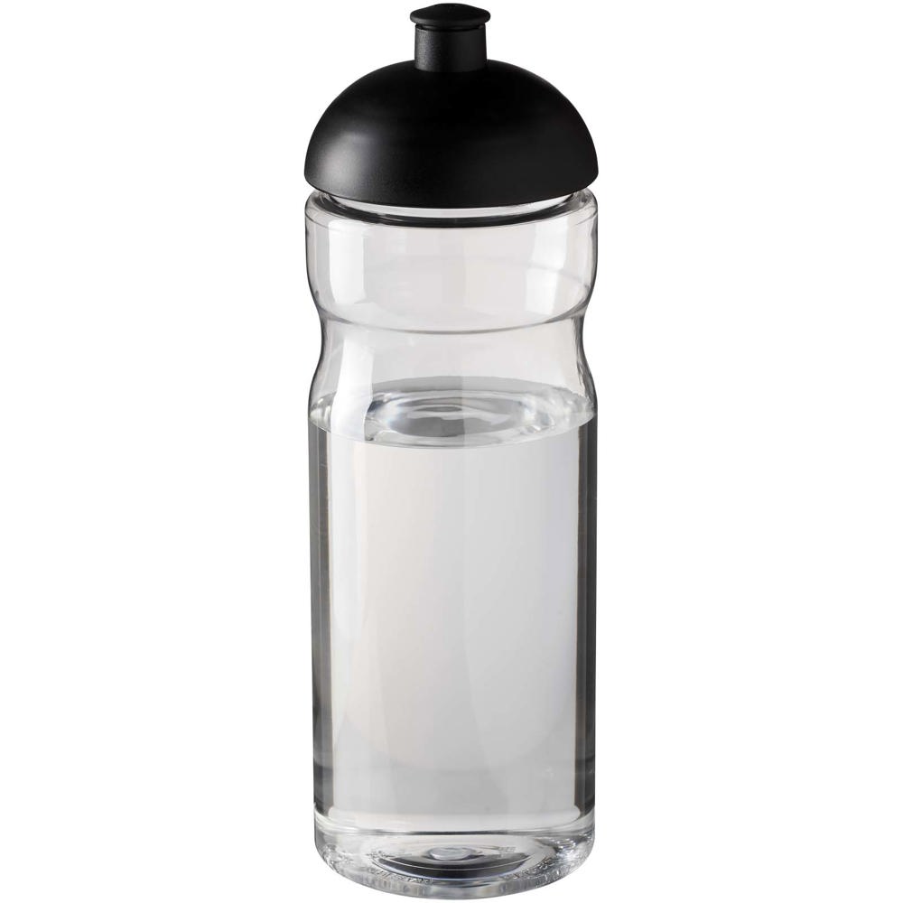 H2O Active® Eco Base 650 ml sportfles met koepeldeksel - met logo of onbedrukt bestellen - Transparent, Zwart