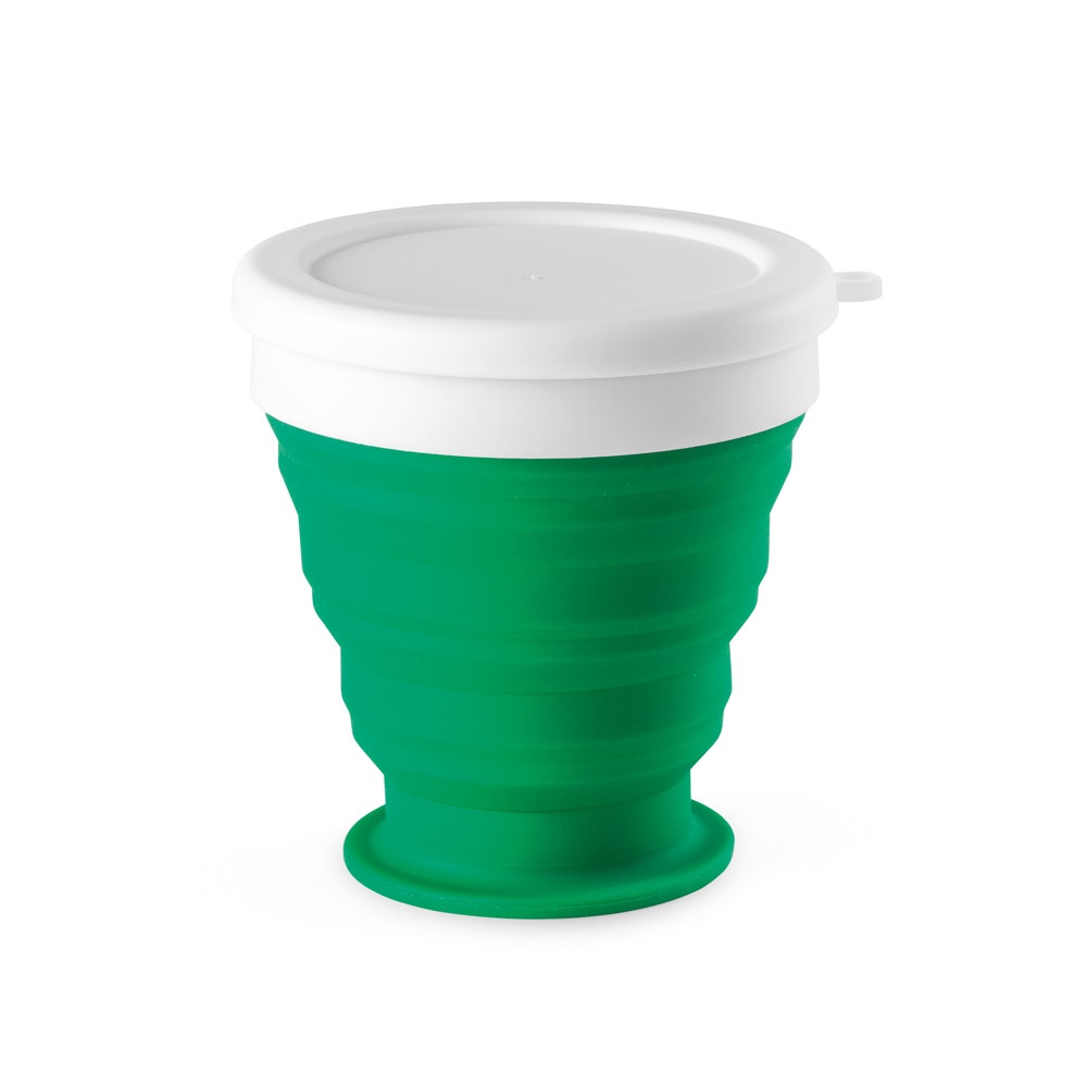 ASTRADA. Opvouwbare reisbeker van silicone en PP 250 mL - met logo of onbedrukt bestellen - Groen