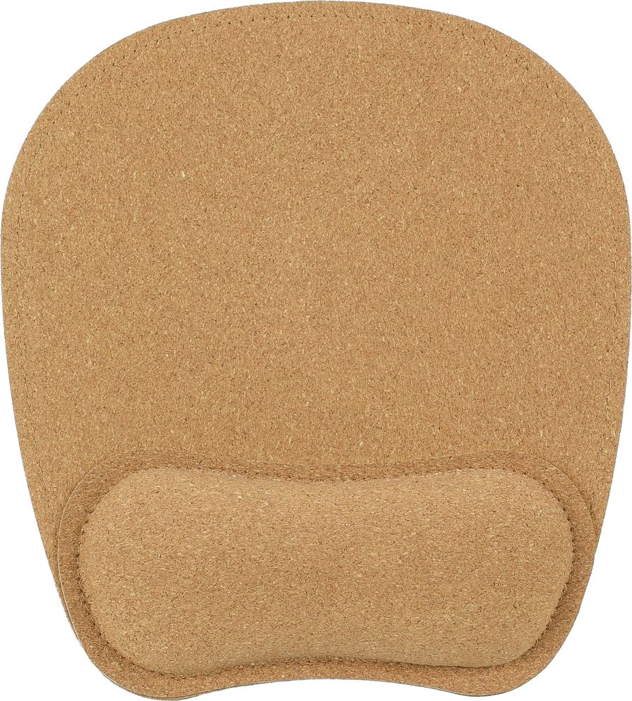 Kurken ergonomische muismat Edwin - met logo of onbedrukt bestellen - bruin
