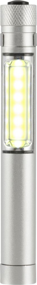Aluminium zaklamp Beth - voor bedrijven en relatiegeschenken - Zilver