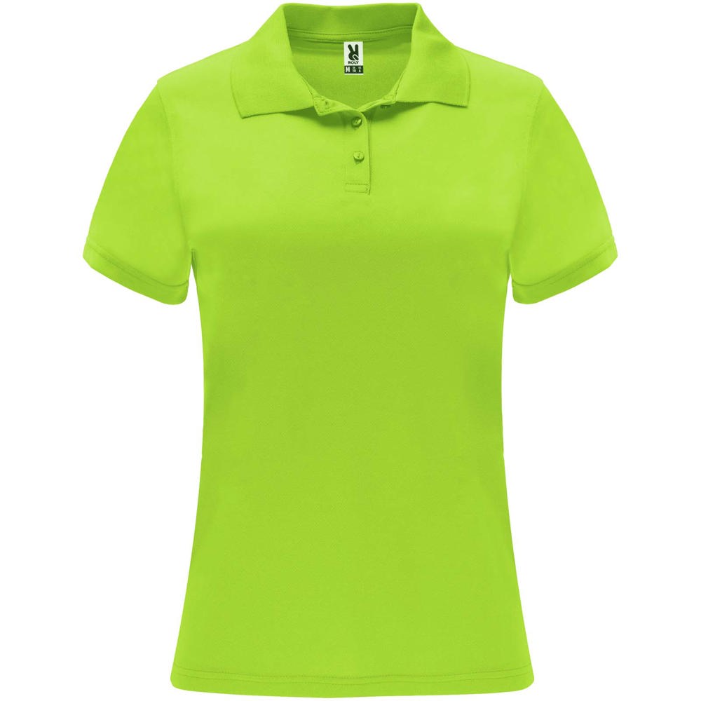 Monzha sportpolo met korte mouwen voor dames - met logo of onbedrukt bestellen - Lime