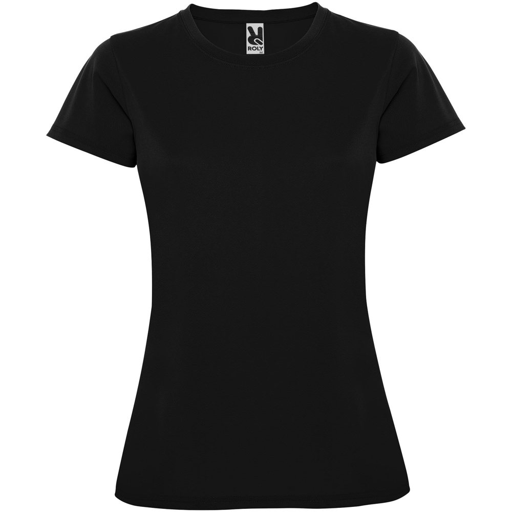 Montecarlo sportshirt met korte mouwen voor dames - bedrukt of onbedrukt verkrijgbaar - Zwart