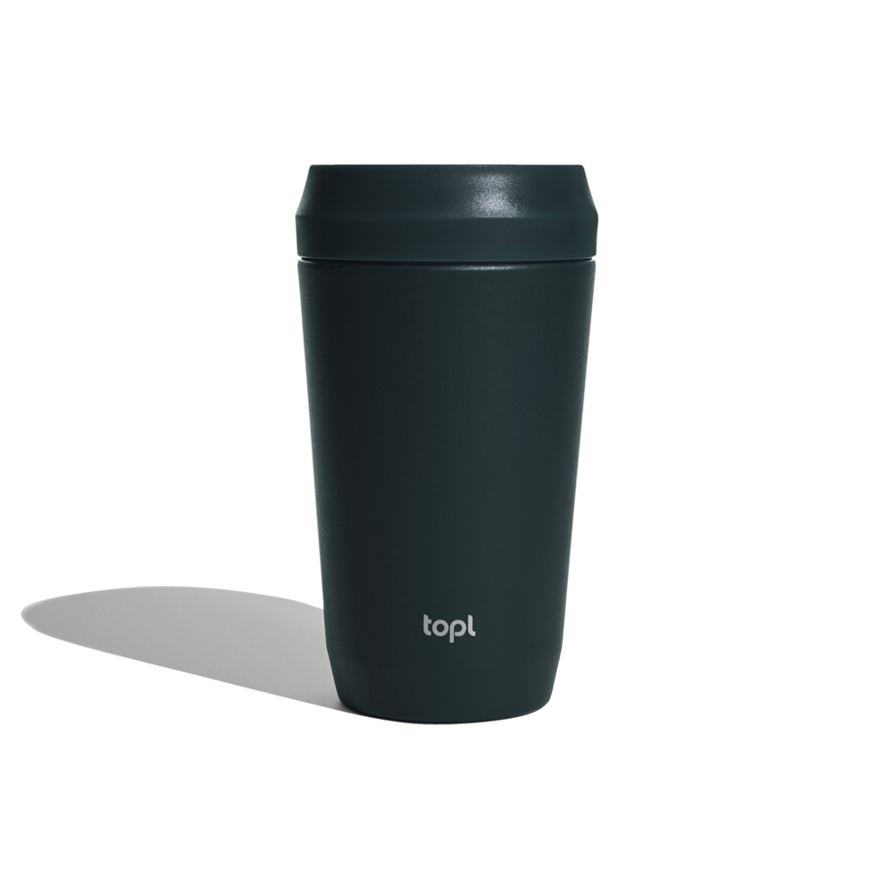 Topl Recycled RVS To Go beker gepatenteerd 360 Lid 354ml - voor bedrijven en relatiegeschenken