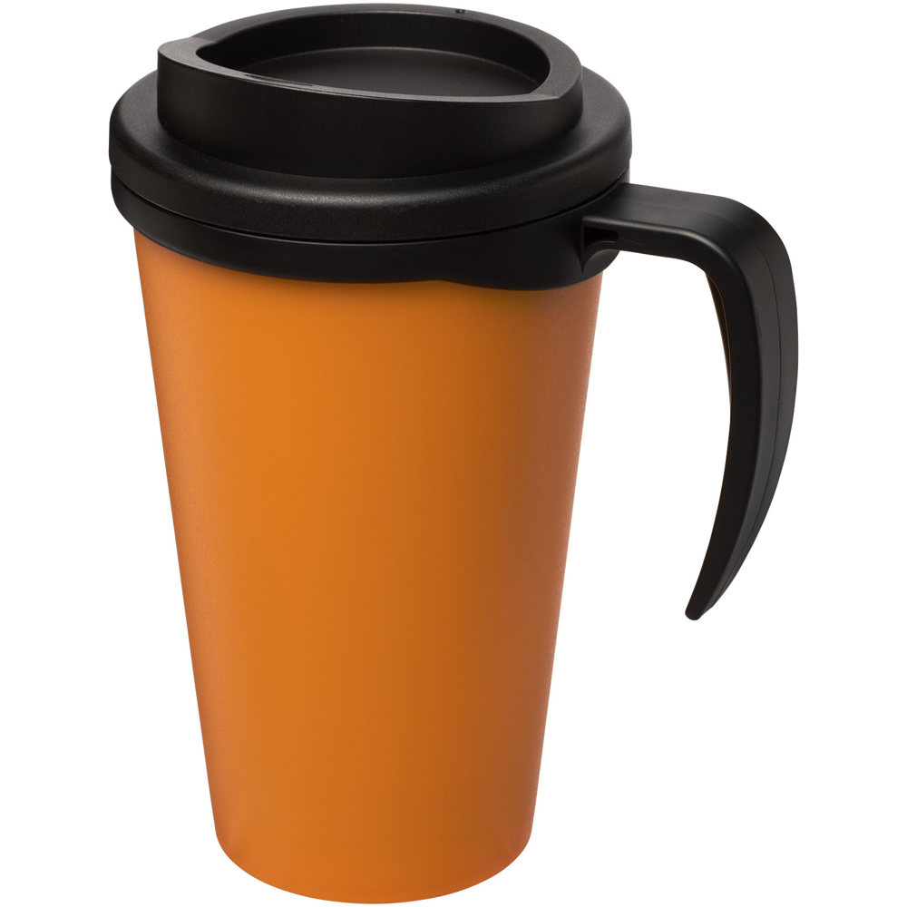 Americano® grande 350 ml geïsoleerde beker - bedrukt of onbedrukt verkrijgbaar - Oranje, Zwart