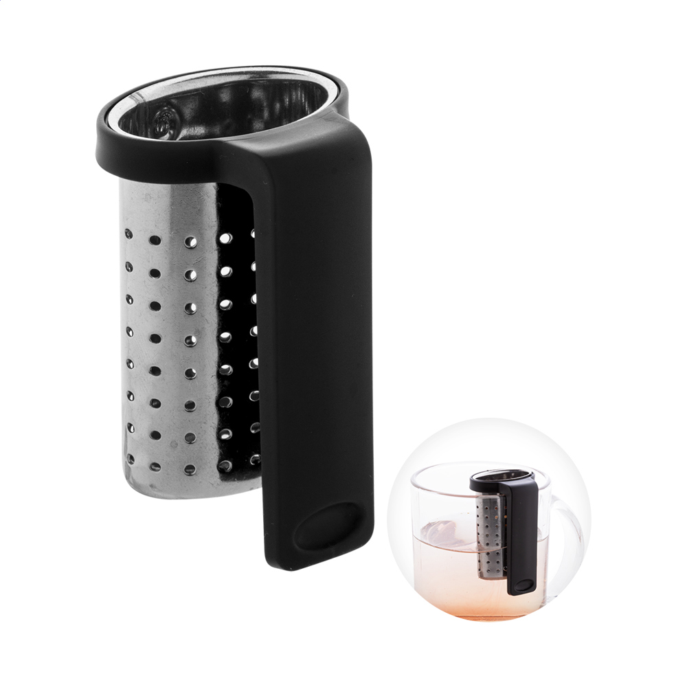 Leaflet - thee infuser - met logo of onbedrukt bestellen - Zwart