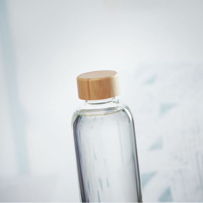 FRISIAN - Glazen fles 650ml bamboe dop - voor bedrijven en relatiegeschenken