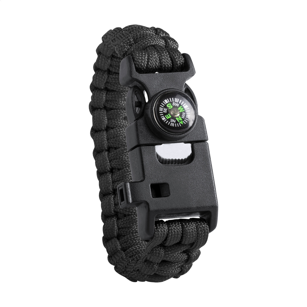 Peary - survival armband - bedrukt of onbedrukt verkrijgbaar - Zwart