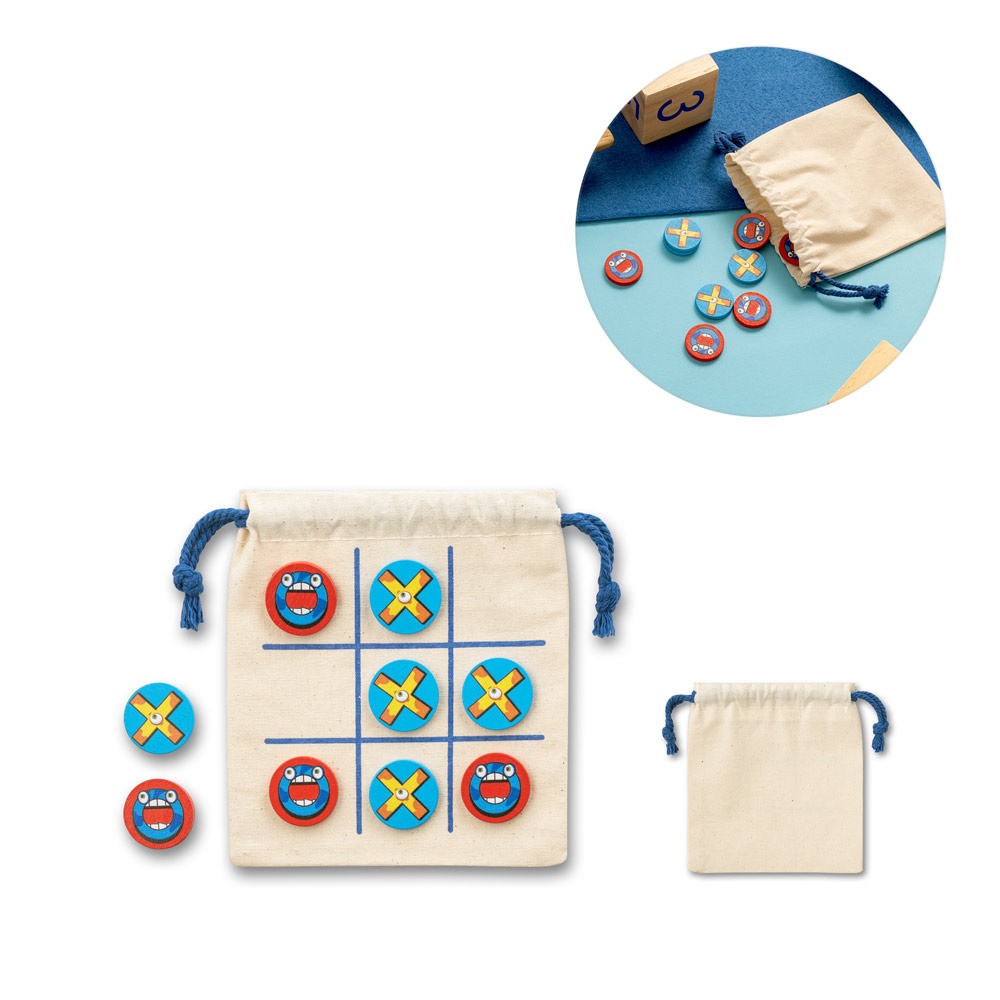 CROSSES. Klassiek 10-delig houten boter-kaas-en-eieren spel - bedrukt of onbedrukt verkrijgbaar