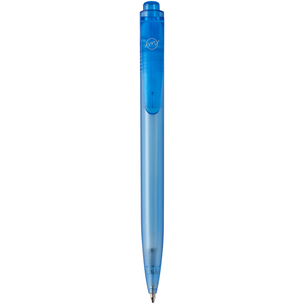 Thalaasa balpen van ocean bound plastic (zwarte inkt) - met logo of onbedrukt bestellen - Blauw