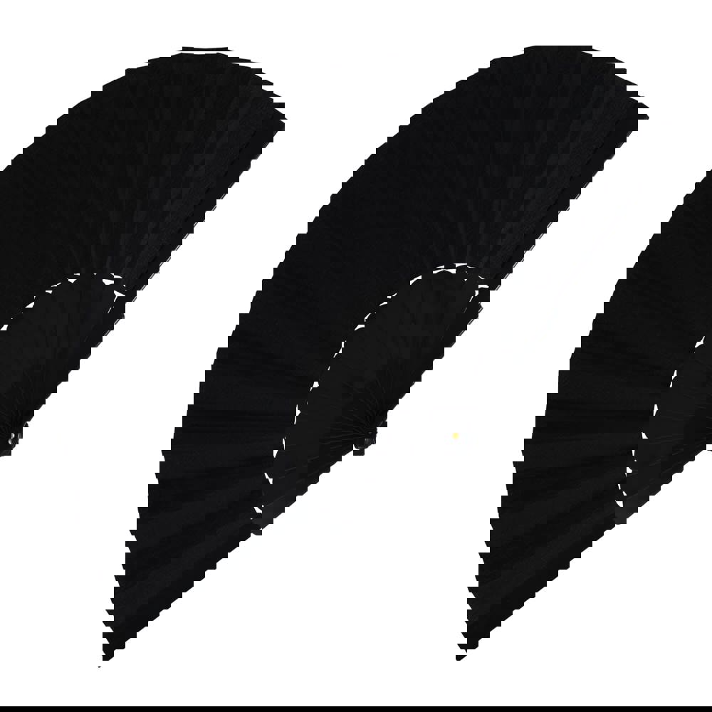 Waaier plastic & polyester - bedrukt of onbedrukt verkrijgbaar - Zwart