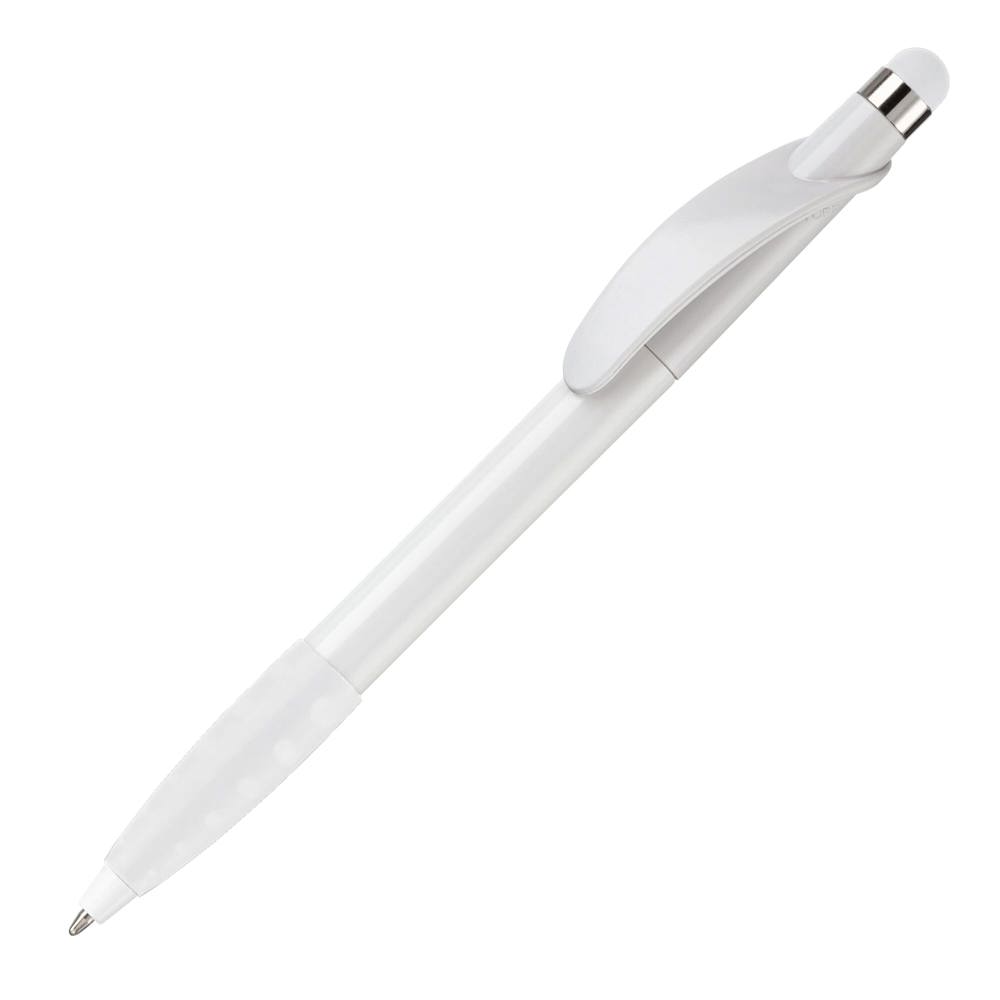 Balpen Cosmo stylus hardcolour - bedrukt of onbedrukt verkrijgbaar - Wit / Wit