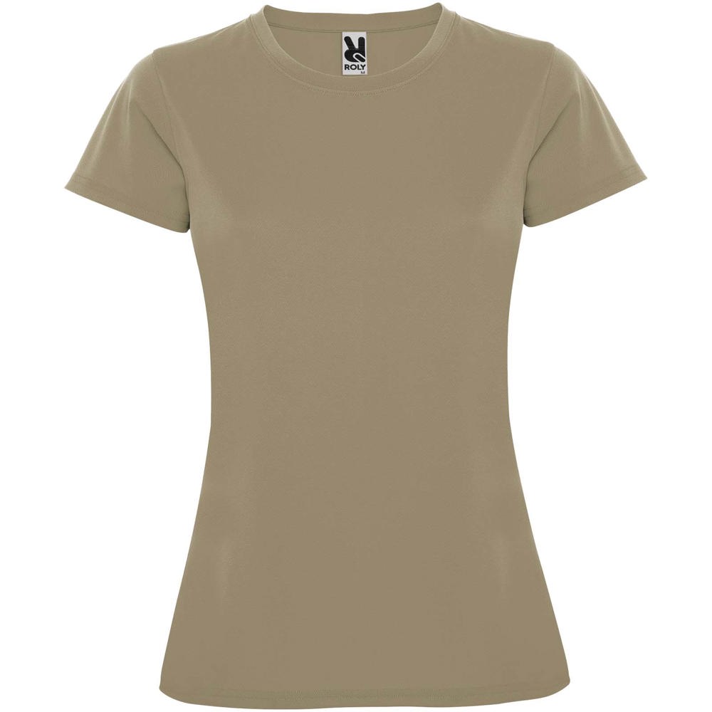 Montecarlo sportshirt met korte mouwen voor dames - bedrukt of onbedrukt verkrijgbaar - Donkerzand