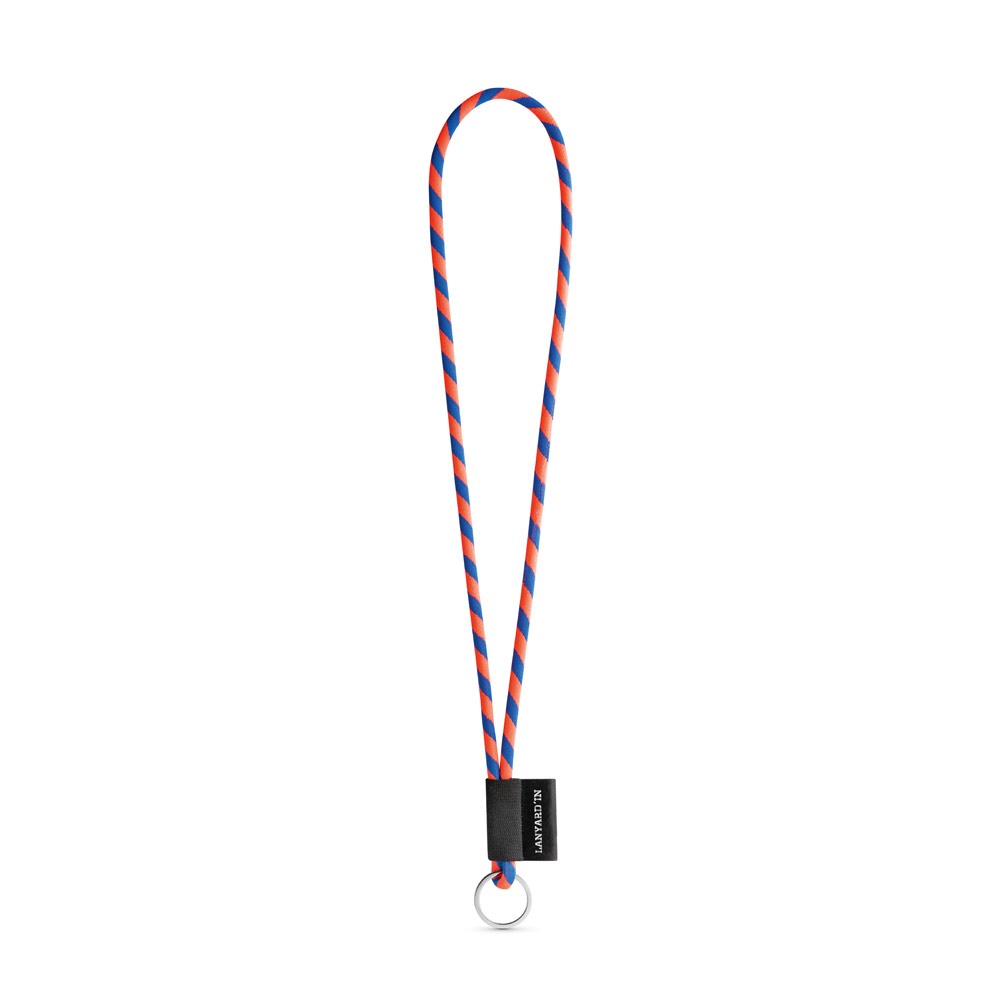 75093. Lanyard Tube Long Set I. Standaard modellen - voor bedrijven en relatiegeschenken - Oranje hexachrome, Royal blauw