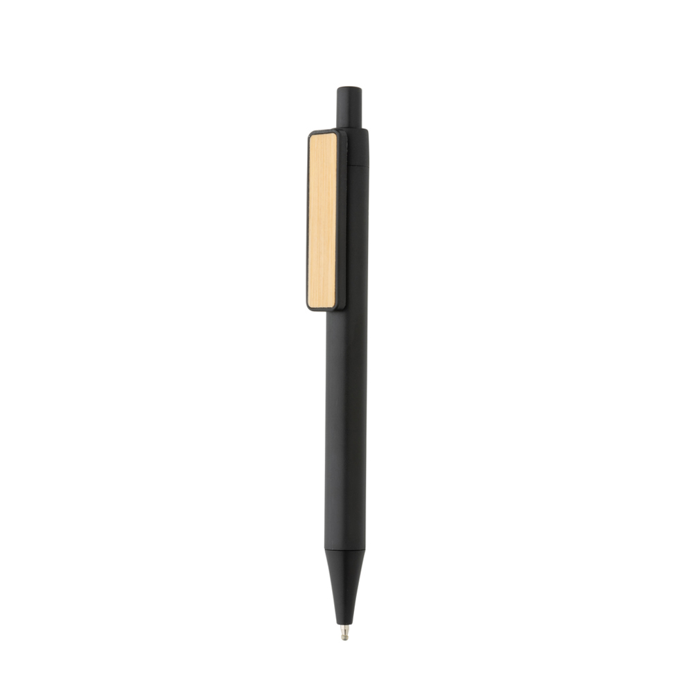 GRS RABS pen met bamboe clip - voor bedrijven en relatiegeschenken - zwart (± PMS Black)
