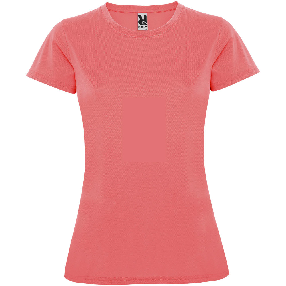 Montecarlo sportshirt met korte mouwen voor dames - bedrukt of onbedrukt verkrijgbaar - Fluorkoraal