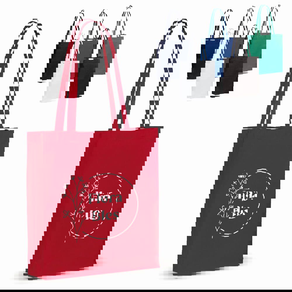 Draagtas gerecycled katoen met bodem 140g/m² 38x10x42cm - met logo of onbedrukt bestellen