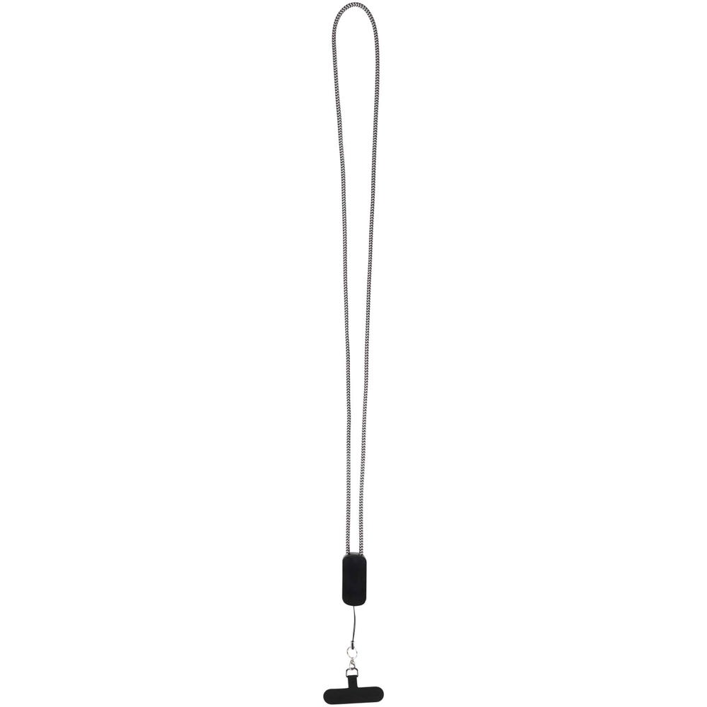 Anser gerecycleerde plastic smartphonesnoer met geïntegreerde 27W 5-in-1 kabel - met logo of onbedrukt - Zwart
