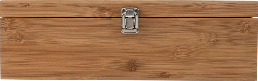 Bamboe wijn cadeau set Gareth - bedrukt of onbedrukt verkrijgbaar - Bruin