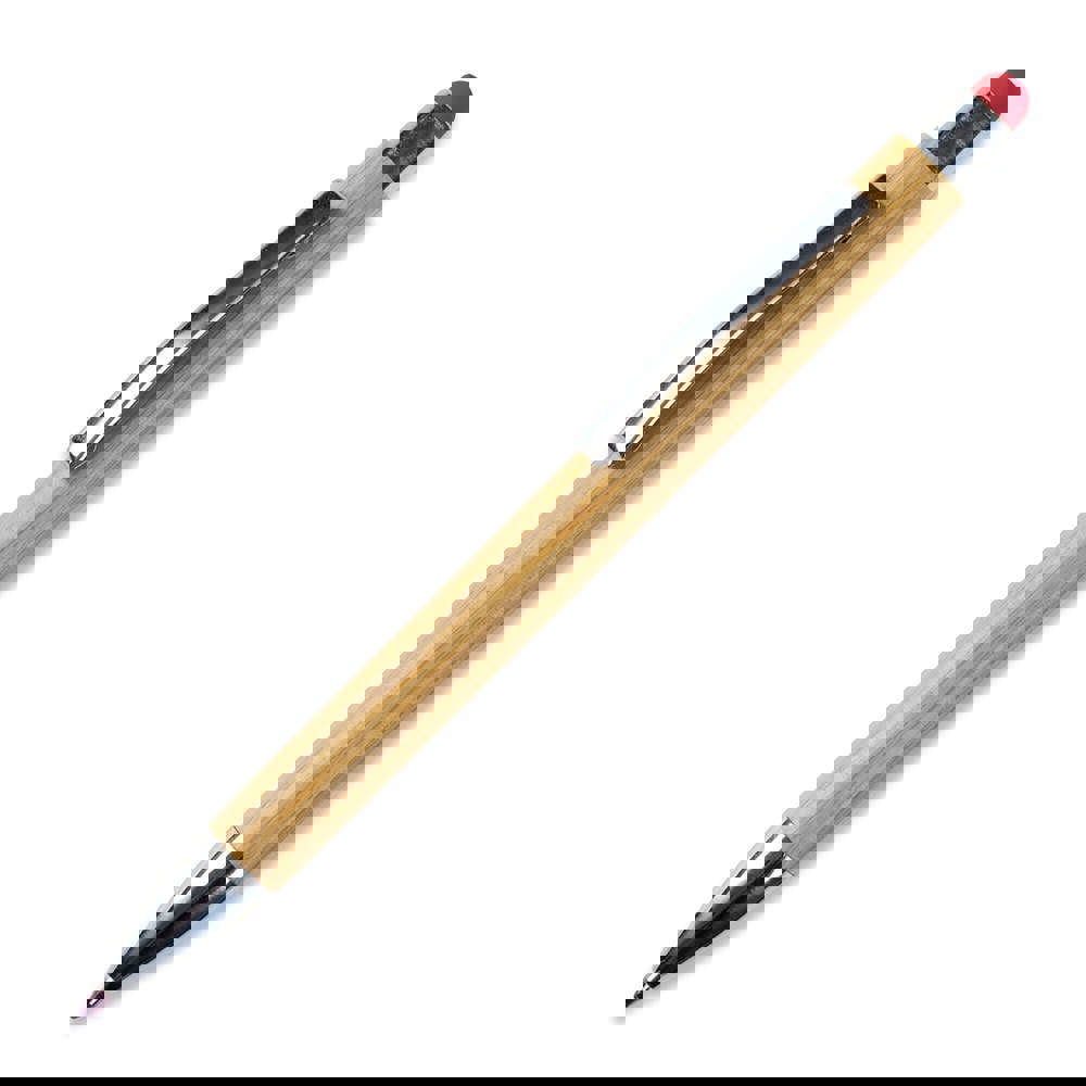 Balpen New York bamboe met stylus - voor bedrijven en relatiegeschenken - Rood