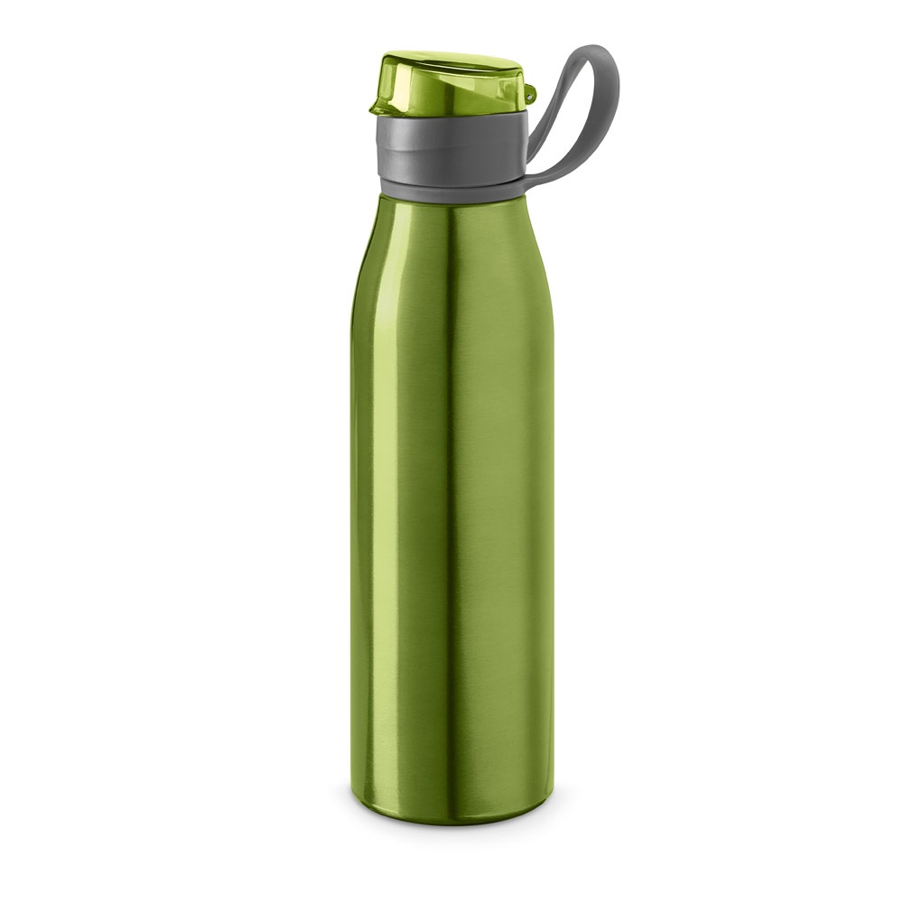 KORVER. Aluminium 650 mL sportfles - bedrukt of onbedrukt verkrijgbaar - Licht groen