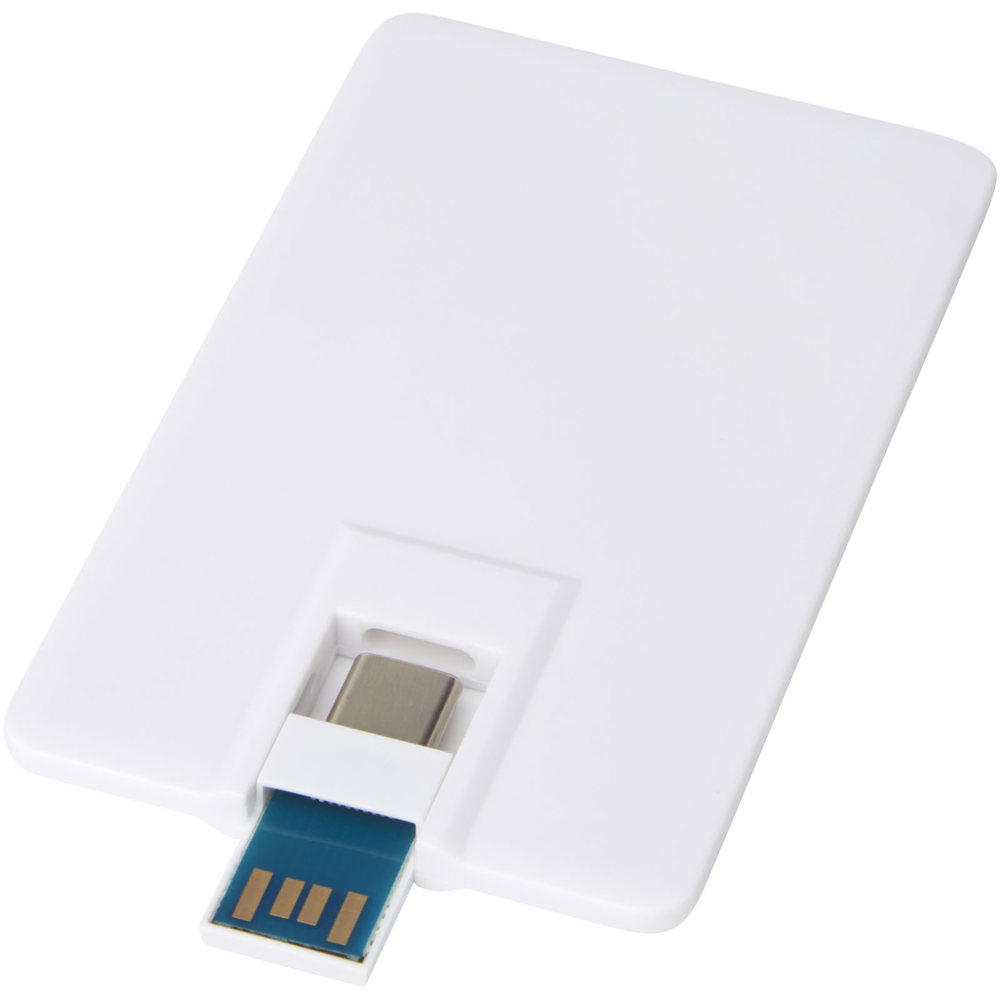 Duo slim USB station van 32 GB met Type-C en USB-A 3.0 - voor bedrijven en relatiegeschenken