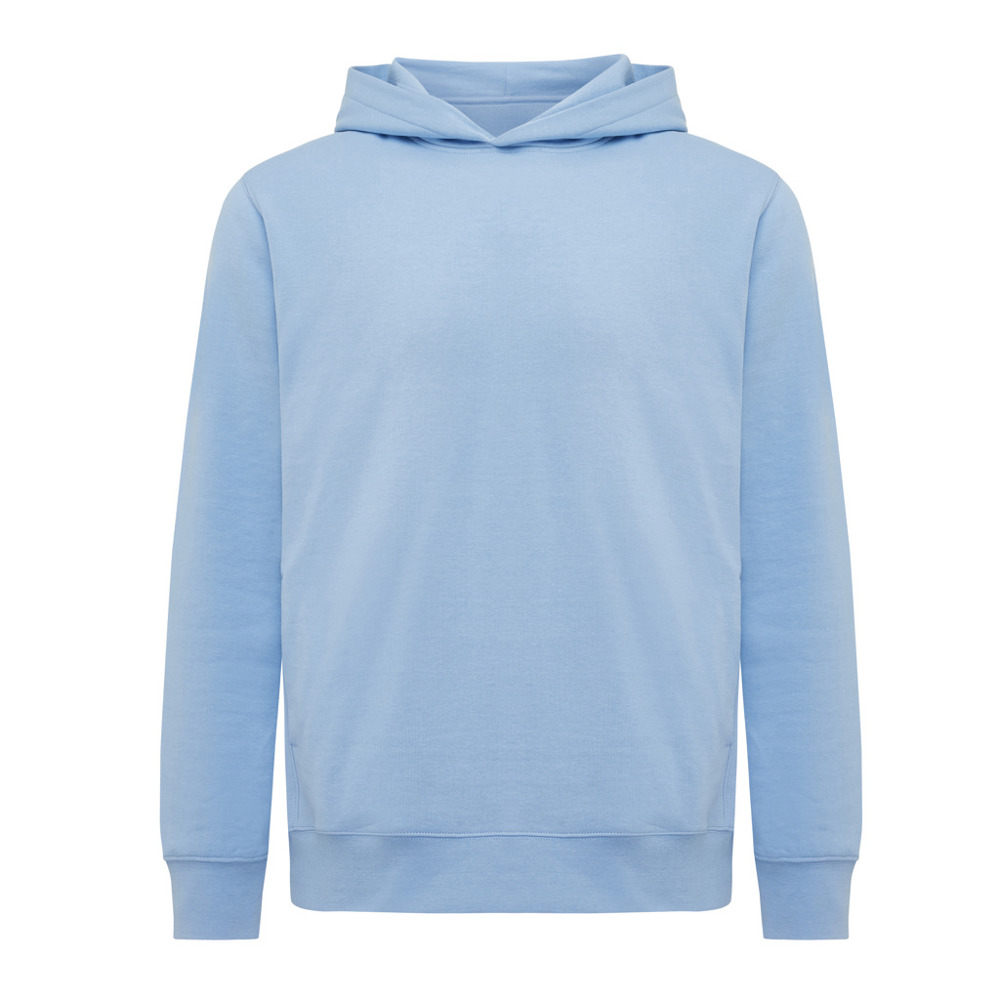 IQONIQ Yengo recycled katoen hoodie met steekzakken - voor bedrijven en relatiegeschenken - sky blue (± PMS 15-3930 TCX)