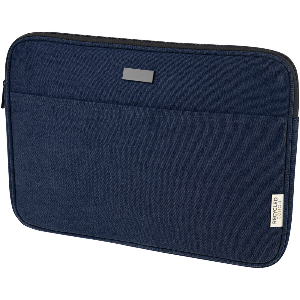 Joey 14 inch GRS gerecyclede canvas laptophoes, 2 l - voor bedrijven en relatiegeschenken - Marineblauw