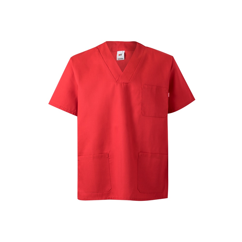 VL ILLAPA. Tuniek van keperstof (190g/m²) met korte mouwen, van polyester (65%) en katoen (35%) - bedrukt of - Rood