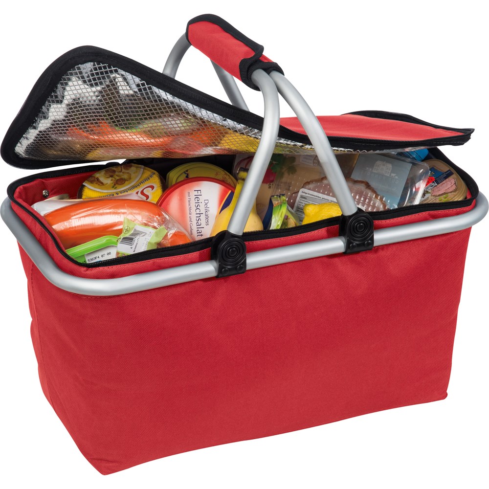 Boodschappenmand met koelvak - kopen of bedrukken - rood