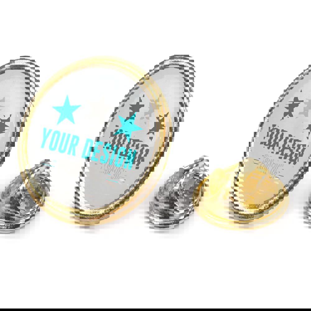 Badge metalen pin Ø20mm - voor bedrijven en relatiegeschenken - Goud satijn