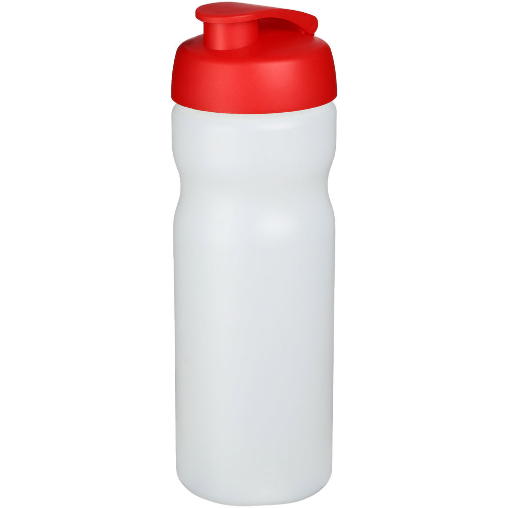 Baseline® Plus 650 ml sportfles met kanteldeksel - met logo of onbedrukt bestellen - Transparent, Rood