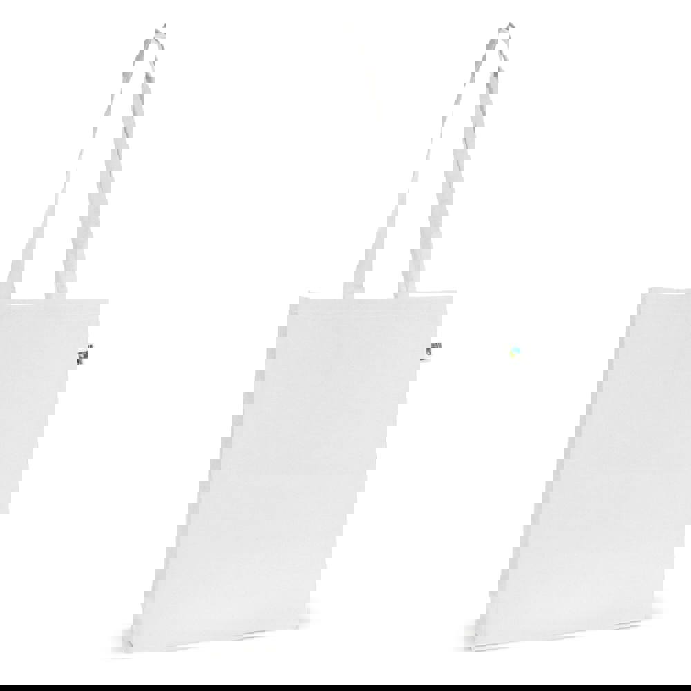 Fairtrade katoenen tas gekleurd lang 140g/m² 38x10x42cm - voor bedrijven en relatiegeschenken - Wit