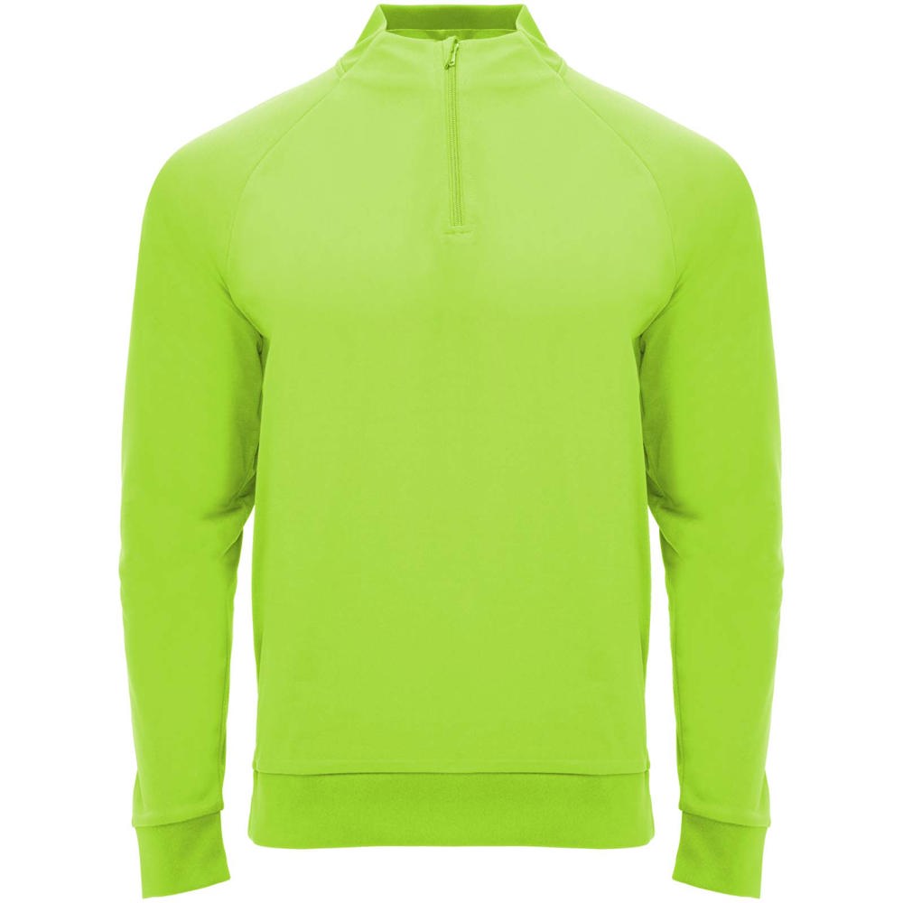 Epiro sweatshirt met lange mouwen en kwartrits voor kinderen - met logo of onbedrukt bestellen - Fluor groen