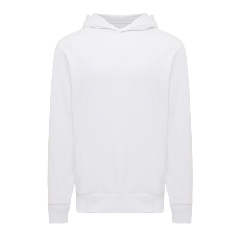 IQONIQ Yengo recycled katoen hoodie met steekzakken - voor bedrijven en relatiegeschenken - recycled white (± PMS 11-0601 TCX)