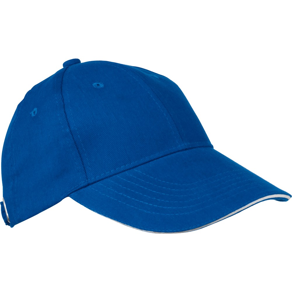 6-panel sandwich katoenen baseballcap - kopen of bedrukken - blauw