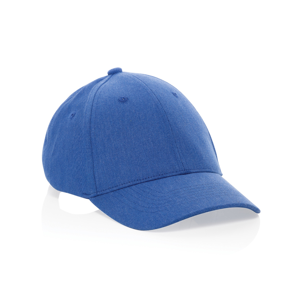 Milo AWARE™ recycled heather 6 paneel cap 200gr - met logo of onbedrukt bestellen - blauw (± PMS blue)