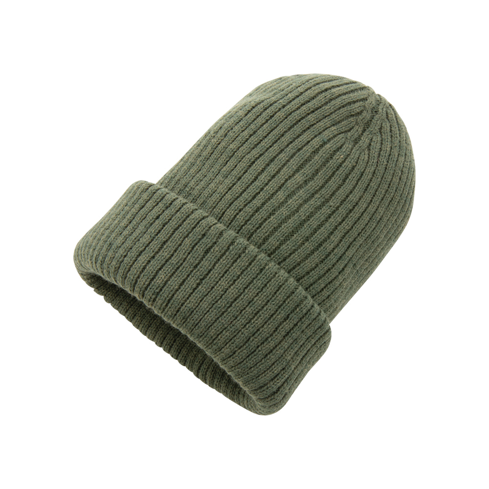 Impact AWARE™ Polylana® dubbel gebreide beanie - met logo of onbedrukt bestellen - groen (± PMS 19-0309TCX)