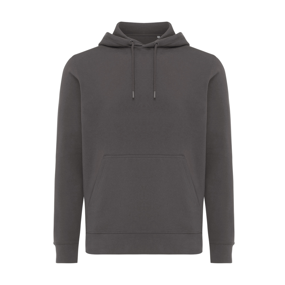 IQONIQ Rila lichtgewicht gerecycled katoen hoodie - bedrukt of onbedrukt verkrijgbaar - antraciet (± PMS 19-3900 TCX)