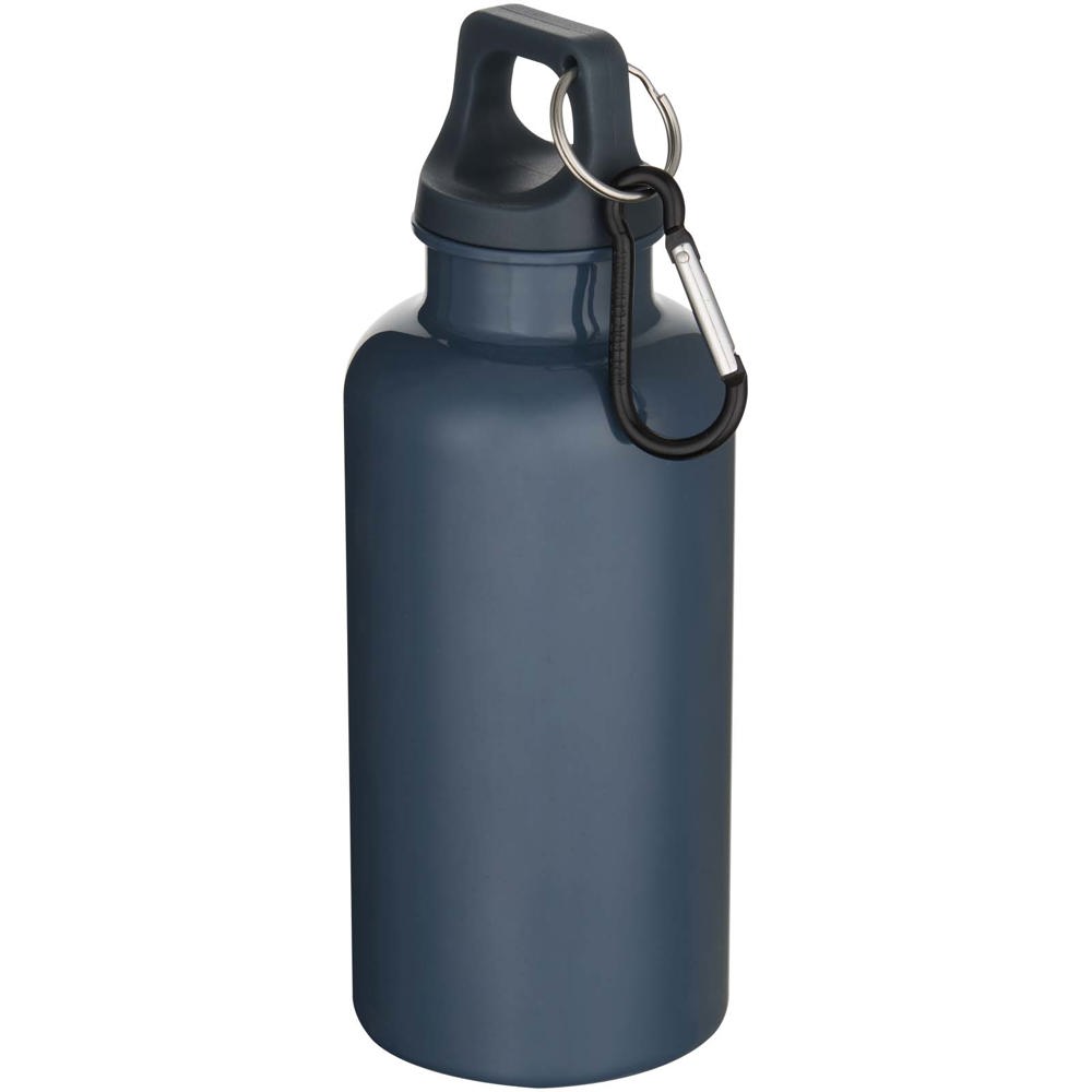 Oregon 400 ml effen waterfles van RCS gecertificeerd gerecycled plastic met karabijnhaak - voor bedrijven en - Hale blauw
