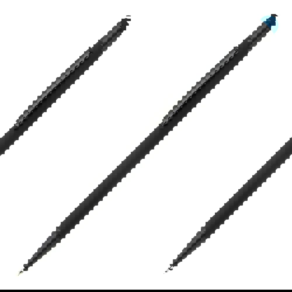 Balpen New York stylus metaal - voor bedrijven en relatiegeschenken - Zwart / Donkerblauw