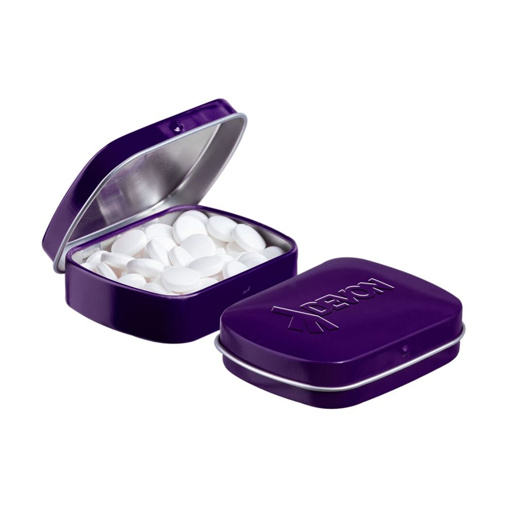 Mini scharnierblikje embossing - bedrukt of onbedrukt verkrijgbaar - Paars
