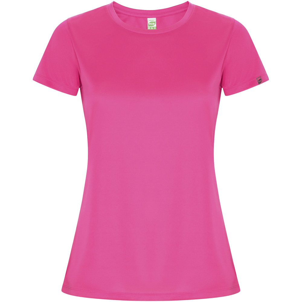Imola sportshirt met korte mouwen voor dames - met logo of onbedrukt bestellen - Roze fluor
